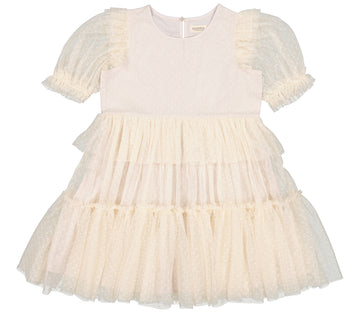 Kids Dress with full volume and beautiful frills.