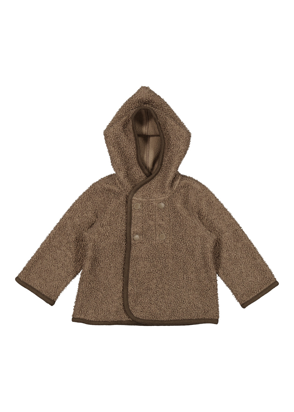 Teddy Collar Baby Jacket in Earth Brown