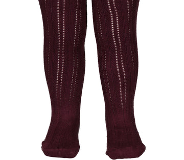 Tights Pointelle, Tights - Deep Mulberry