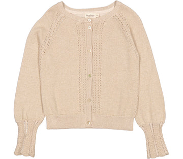 Tillie, Knit cardigan - Gold Glitter